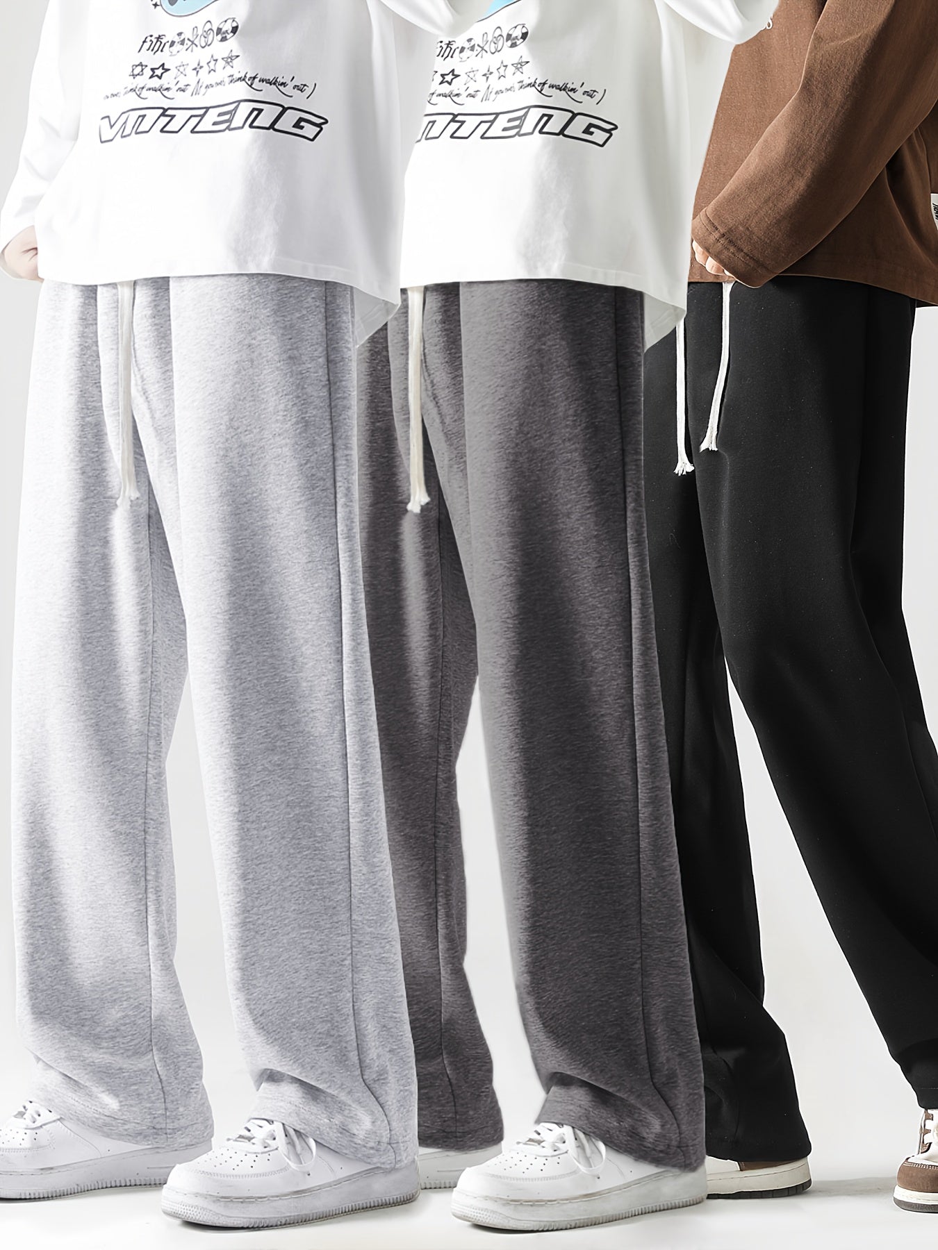 Men's Loose Straight-Leg Pants Set – Perfect for Spring & Autumn