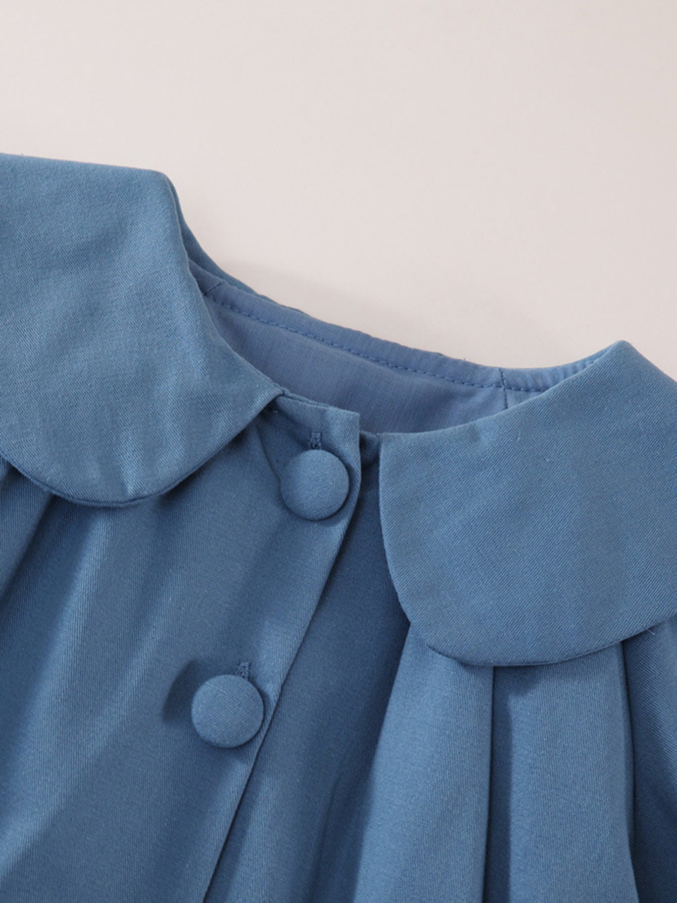 Girls' Casual Cotton Dress with Button Detail