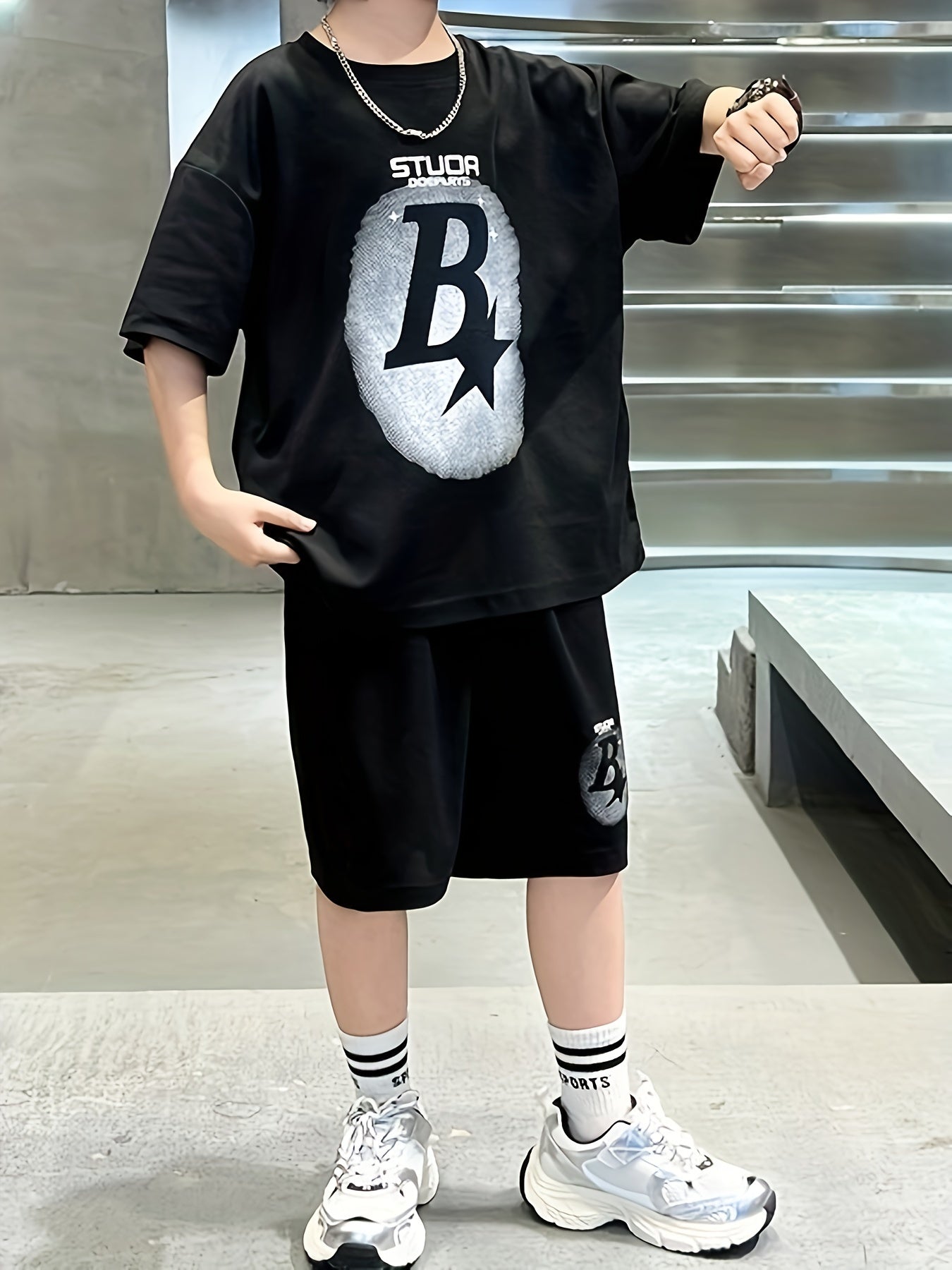 Men's Children's Summer Two-Piece Shorts Set