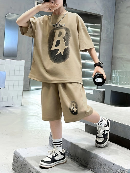 Men's Children's Summer Two-Piece Shorts Set
