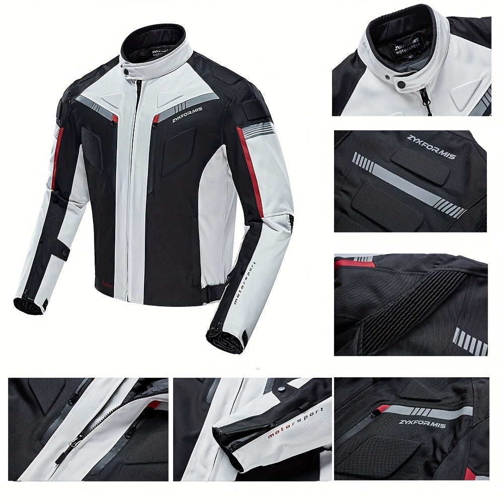 ZYXFORMIS Men's Armored Motorcycle Jacket – Windproof & Waterproof