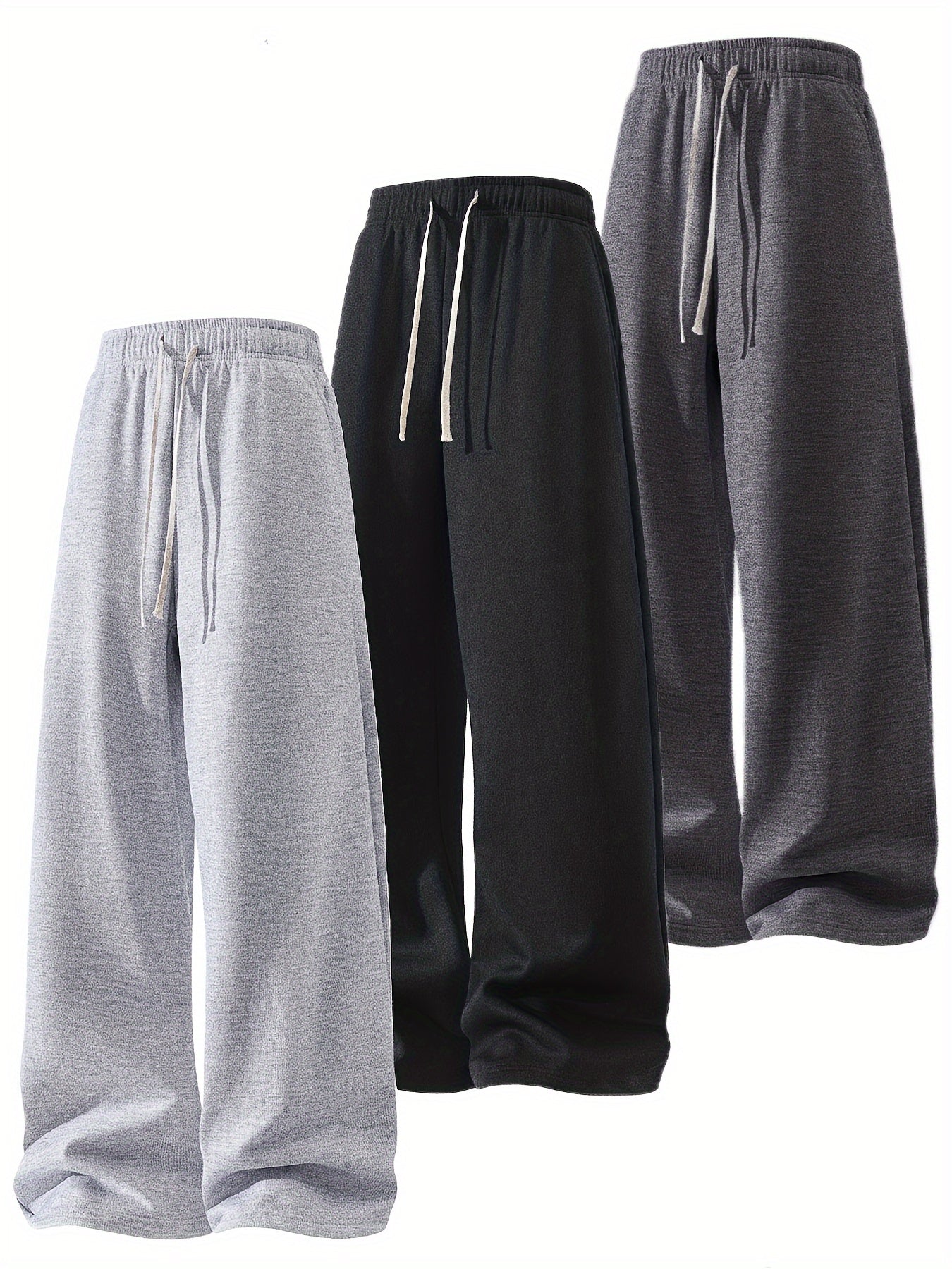 Men's Loose Straight-Leg Pants Set – Perfect for Spring & Autumn