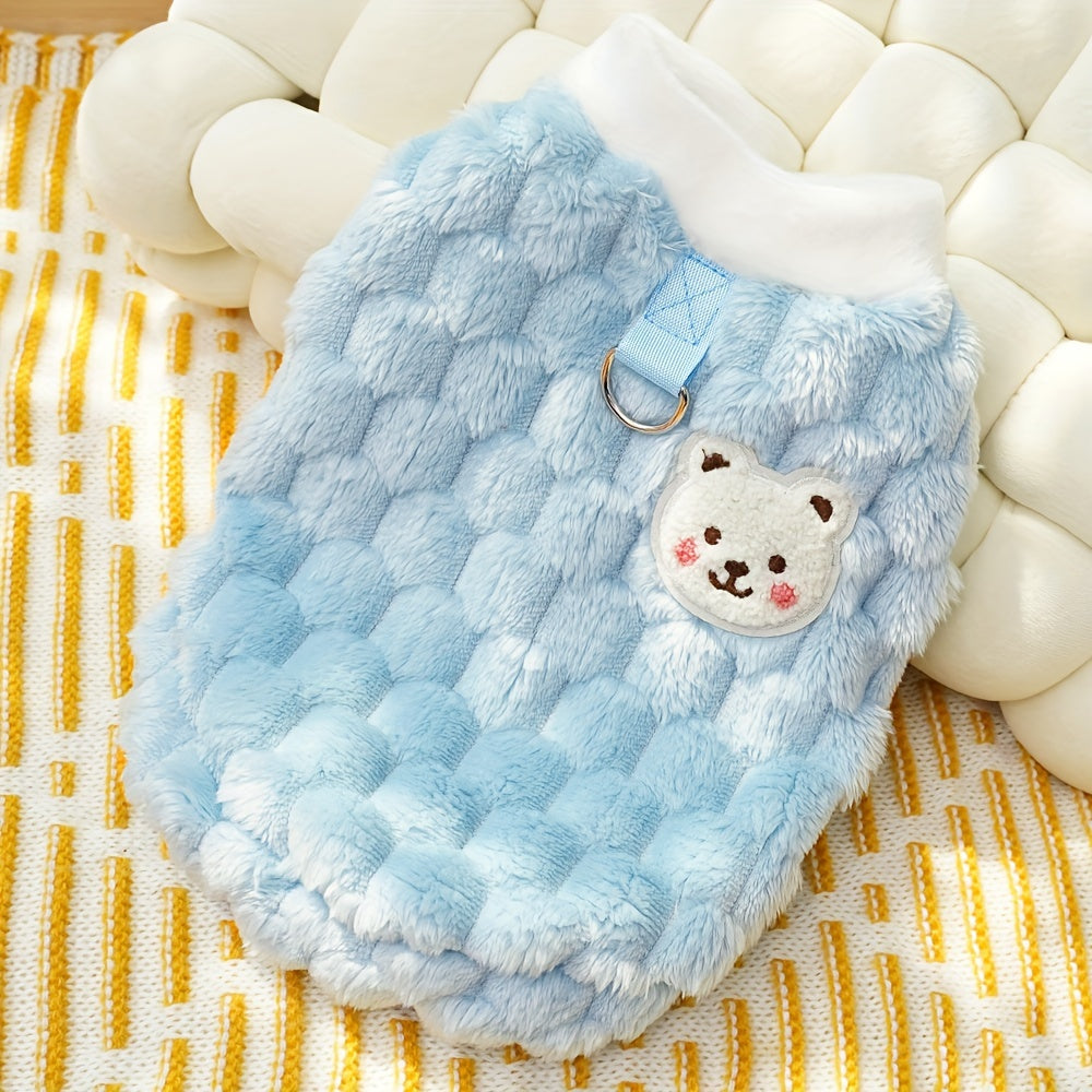 Cozy Pink Plush Pet Jacket – Winter Coat for Dogs & Cats.
