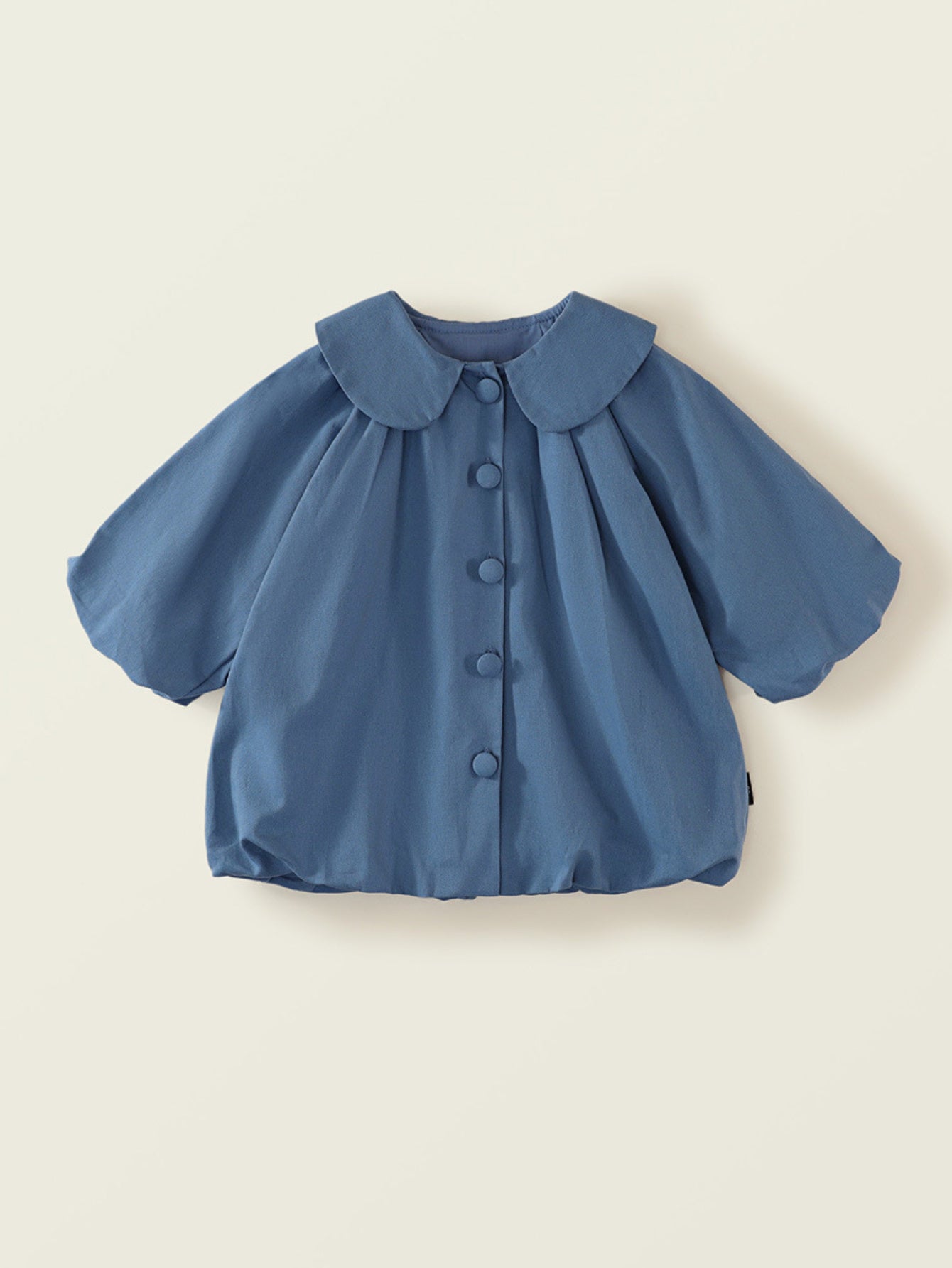 Girls' Casual Cotton Dress with Button Detail