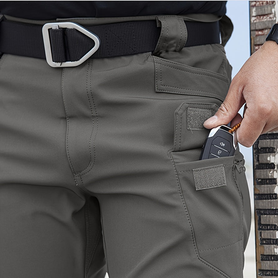 Men's Fleece Lined Cargo Pants - Warm, Windproof, Waterproof