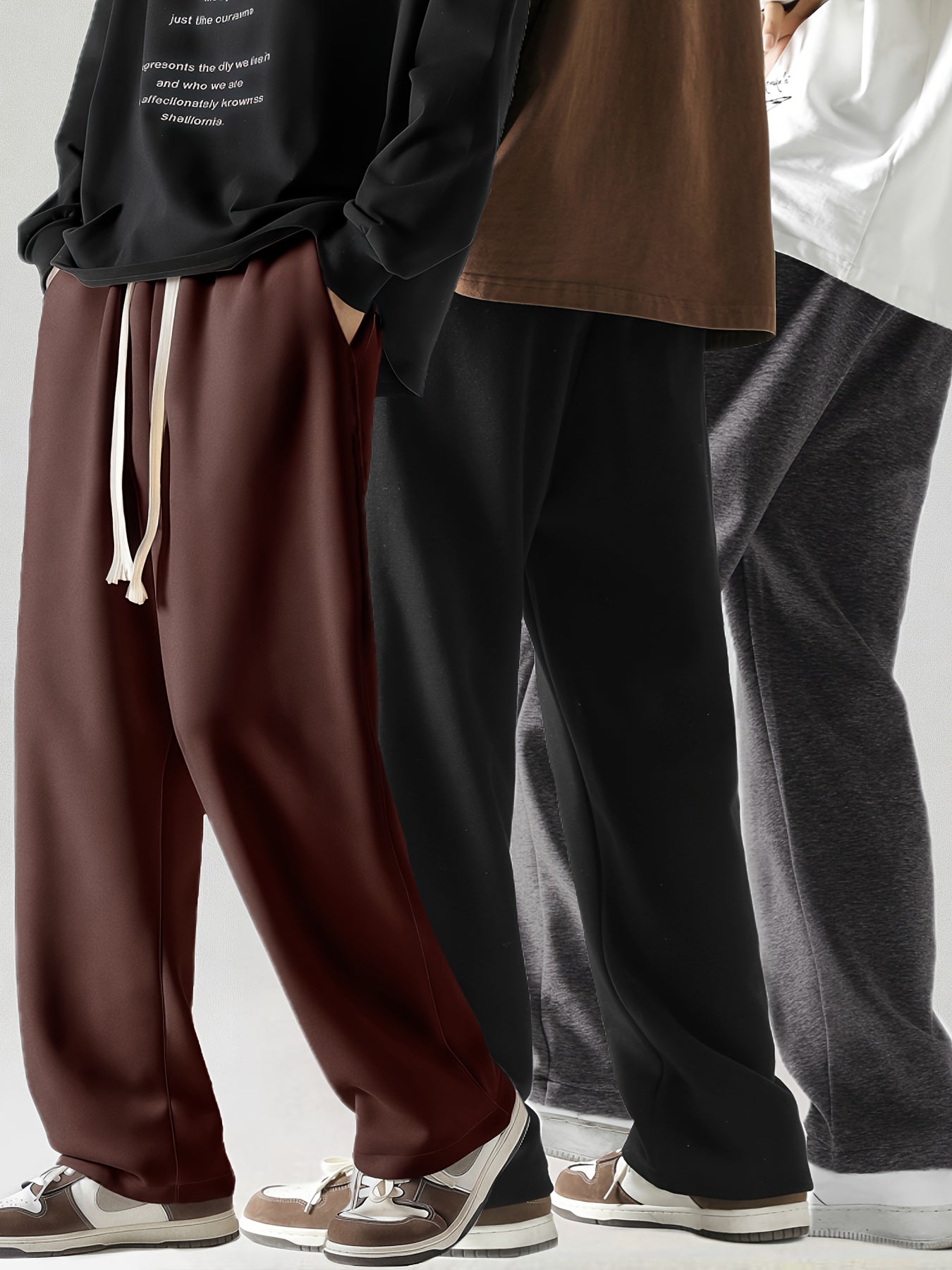 Men's Loose Straight-Leg Pants Set – Perfect for Spring & Autumn