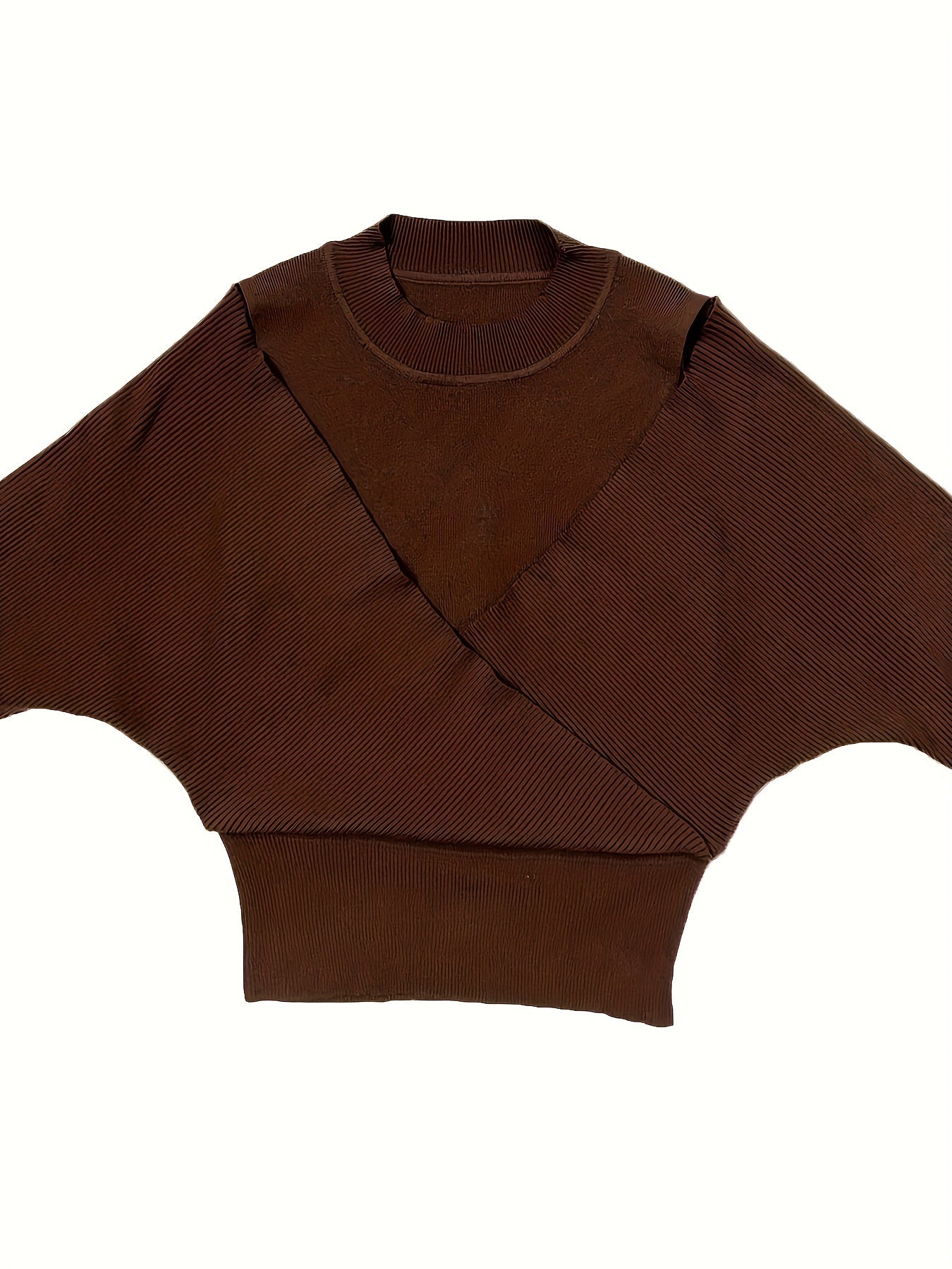 Chic 2pcs Knit Co-ord Set – Crew Neck Sweater & Matching Skirt with Cross Detail.