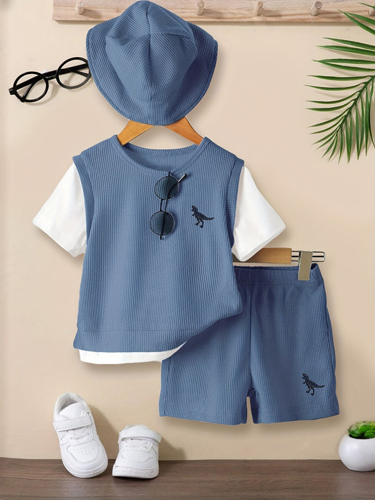 Men's & Children's Waffle Pattern Fashion Suit