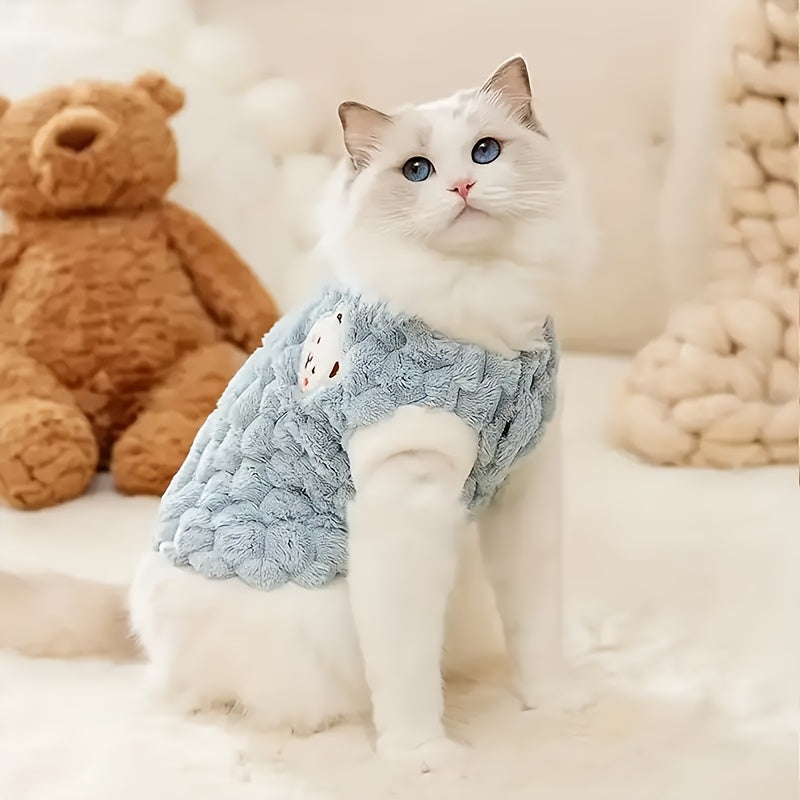 Cozy Pink Plush Pet Jacket – Winter Coat for Dogs & Cats.
