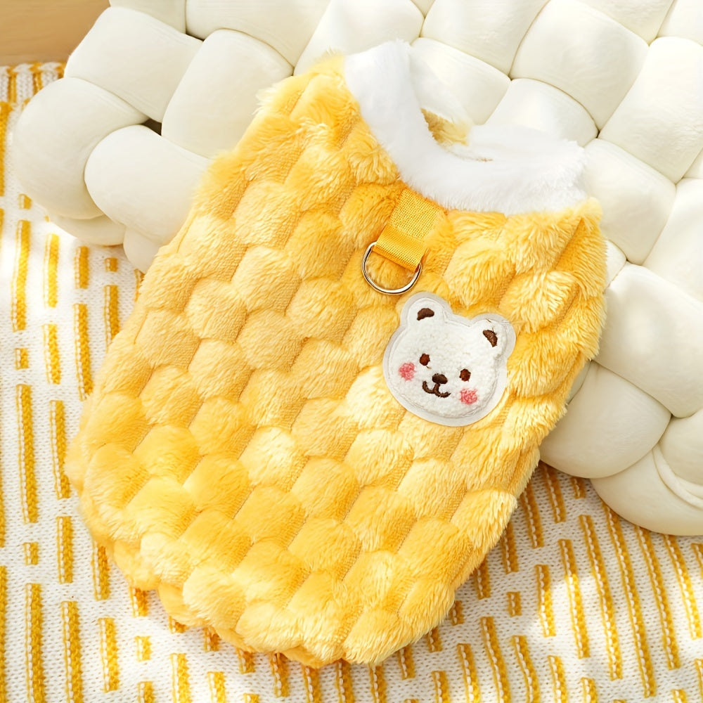 Cozy Pink Plush Pet Jacket – Winter Coat for Dogs & Cats.