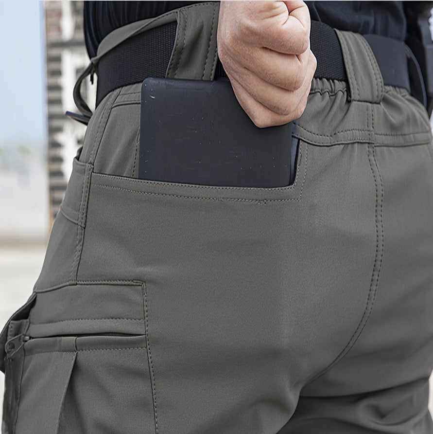 Men's Fleece Lined Cargo Pants - Warm, Windproof, Waterproof