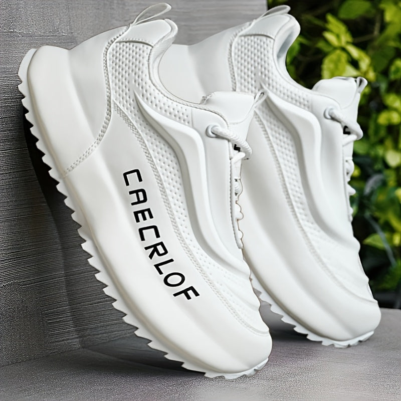 Men's Colour Block Sneakers – Comfy Non-Slip Lace-Up Casual Shoes
