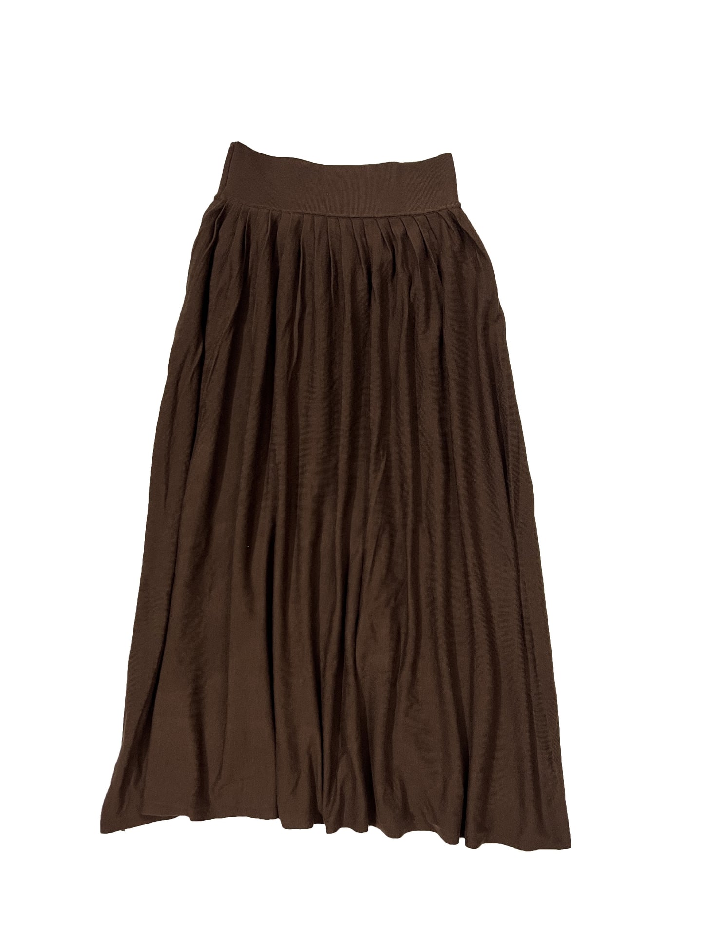 Chic 2pcs Knit Co-ord Set – Crew Neck Sweater & Matching Skirt with Cross Detail.