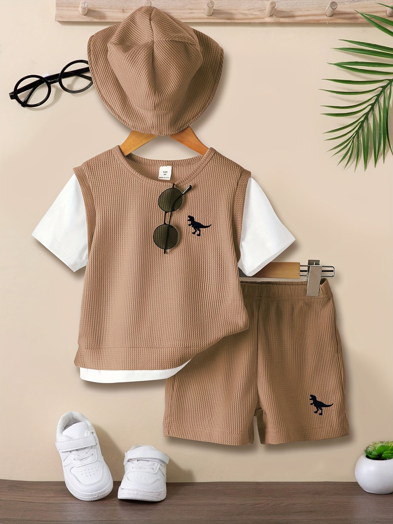 Men's & Children's Waffle Pattern Fashion Suit