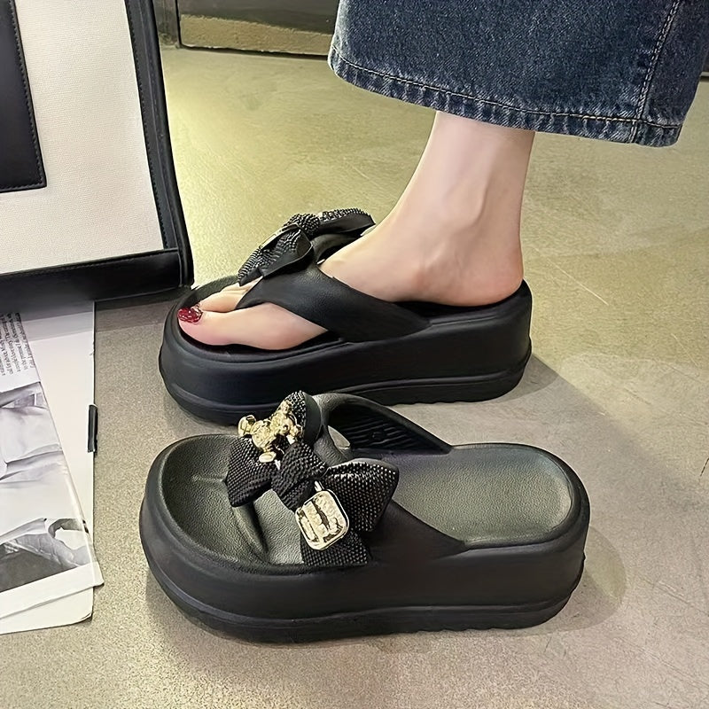 Women's EVA Flip-Flops – Cute Bear Charm, Comfy & Stylish