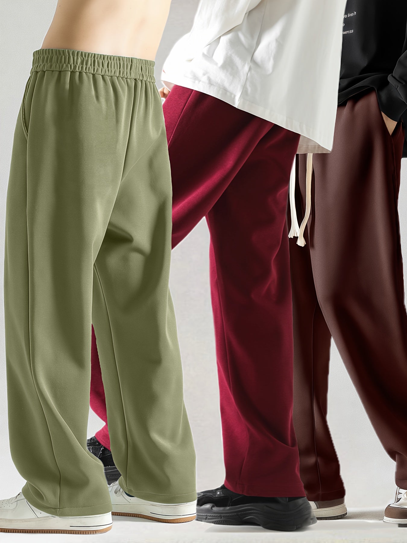 Men's Loose Straight-Leg Pants Set – Perfect for Spring & Autumn