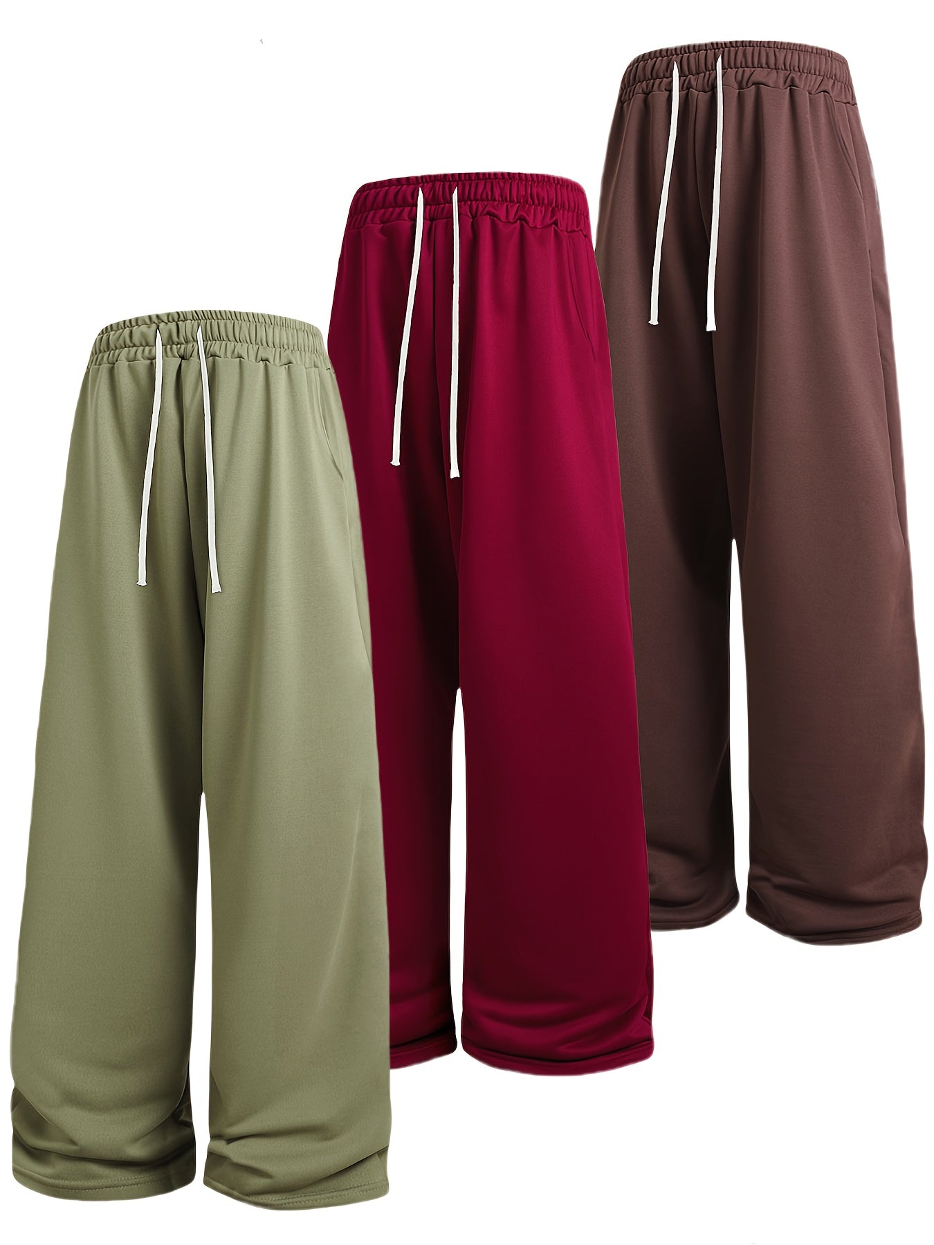 Men's Loose Straight-Leg Pants Set – Perfect for Spring & Autumn